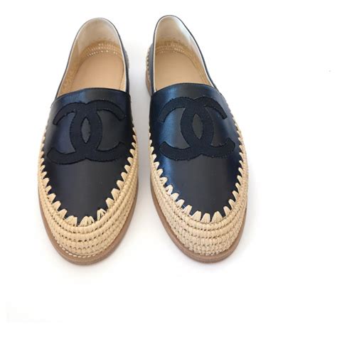 chanel black leather espadrilles uk|authentic chanel espadrilles for sale.